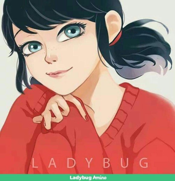 Маринетт Дюпен Чен арт с распущенными волосами