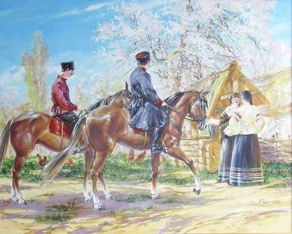 Картина Кубань Кубанские казаки