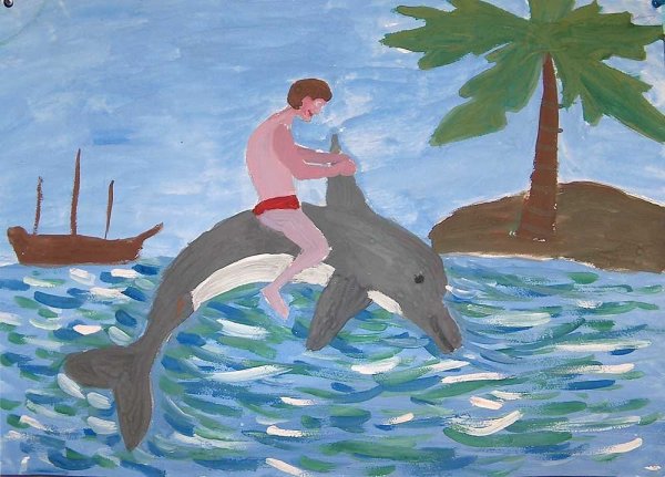 Человек на дельфине