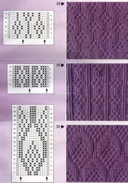 Вязание лицевыми и изнаночными петлями узоры и схемы