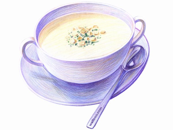 Суп акварель