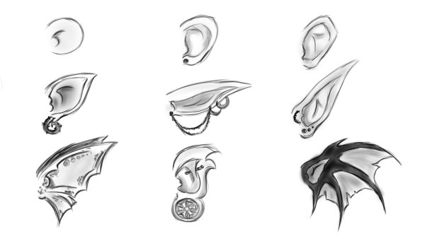 Эльфийские уши для рисования