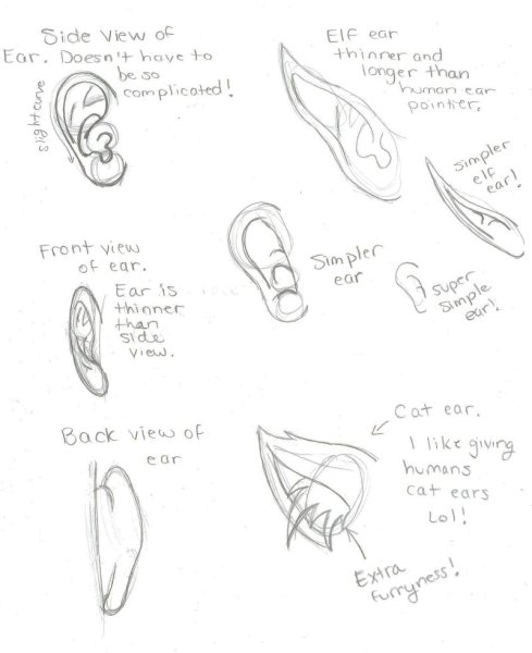 Эльфийские уши для рисования