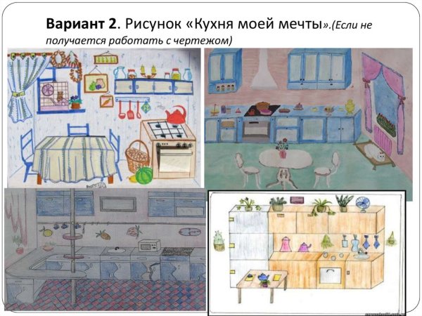 Рисунок кухни карандашом