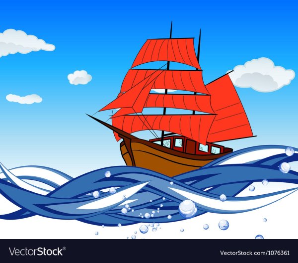 Корабль с алыми парусами детский