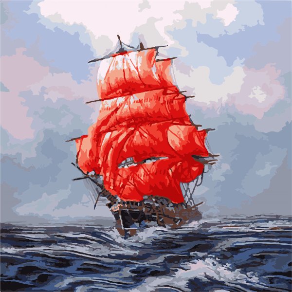 Ассоль видит корабль с алыми парусами