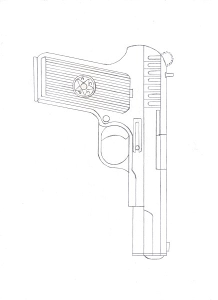 Пистолет ТТ/Тульский,Токарева чертеж