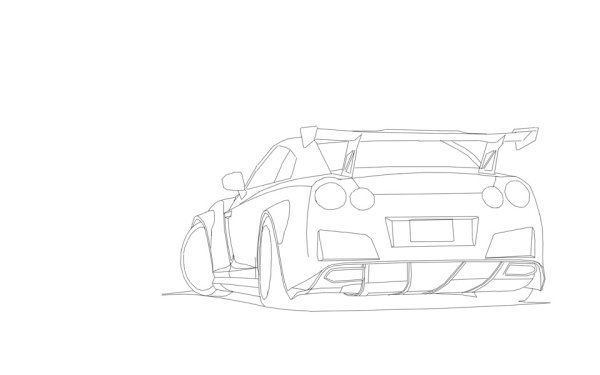 Nissan GTR r35 drawing