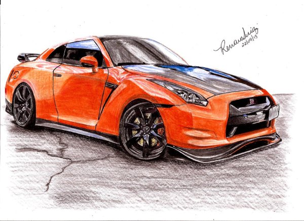 Nissan GTR r35 раскраска