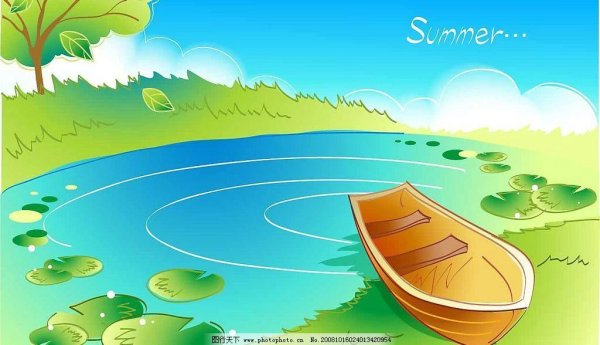 Летний векторный пейзаж