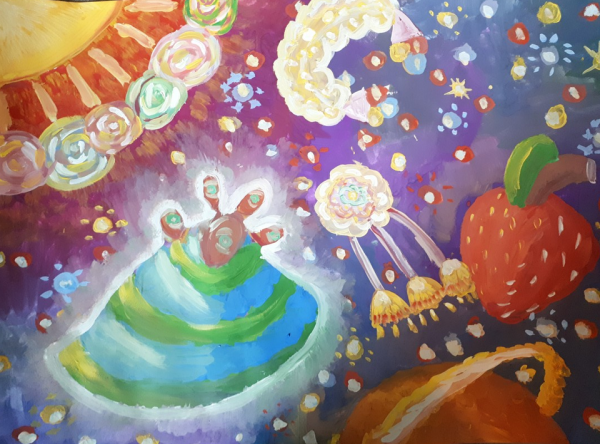 Рисование полет на другую планету