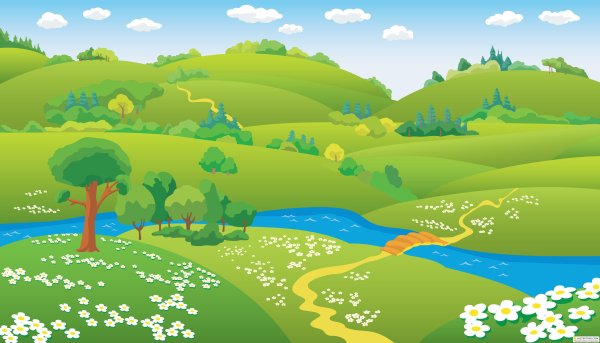 Сказочная Поляна с речкой