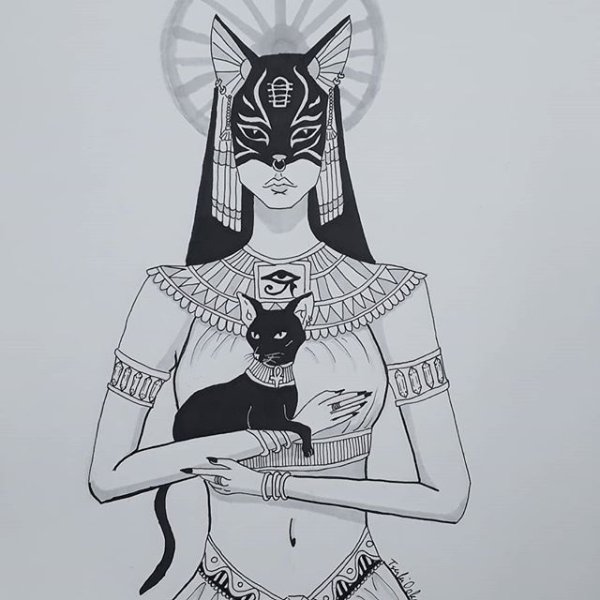 Bastet богиня Египта тату