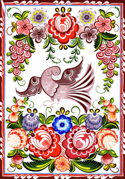 Росписи русские народные Городецкая