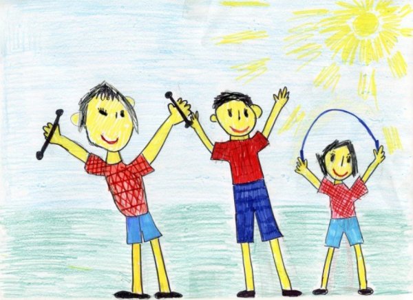 Рисование мама папа я спортивная семья