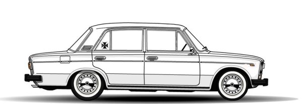 Автомобиль Жигули ВАЗ 2107 раскраска