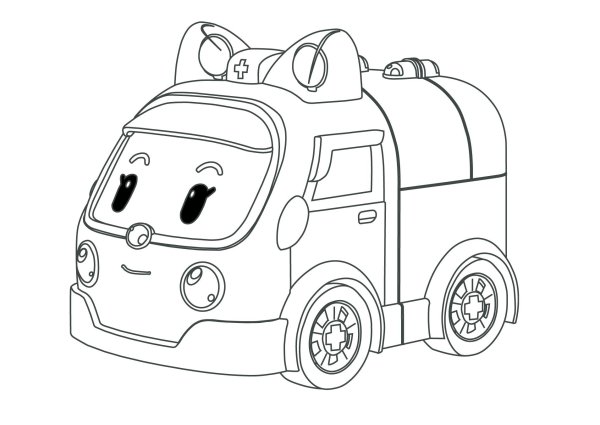 Раскраска Эмбер Робокар Поли а4