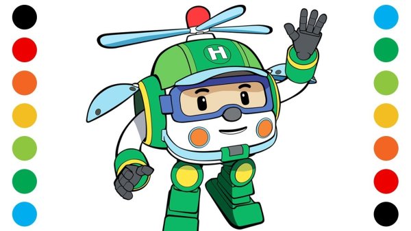 Поли Робокар Хелли рисунок