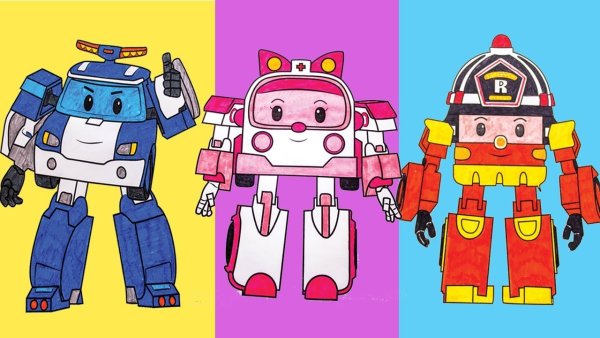 Рисунок герои Поли Робокар