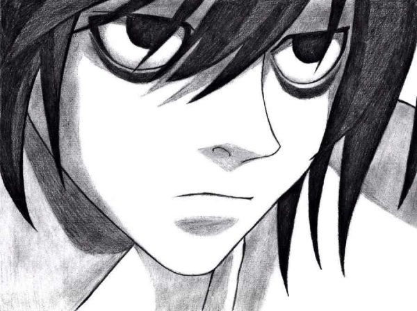 L тетрадь смерти срисовкаэ