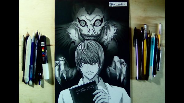 Тетрадь смерти нарисовать тетрадь