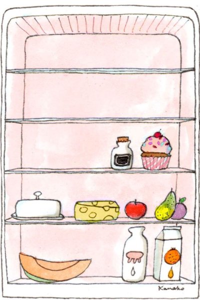 Рисование продукты в холодильнике