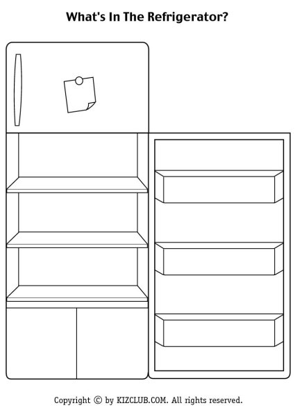 Раскраска октрытыйхолодильник
