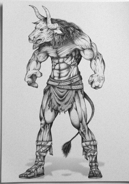 Мифы древней Греции Лабиринт Минотавра карандашом