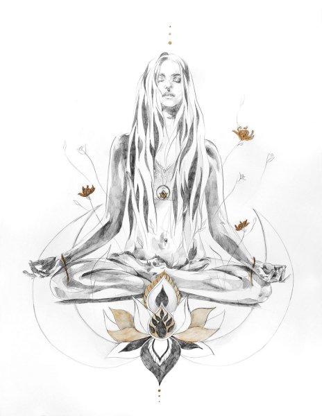 Эскиз тату медитация