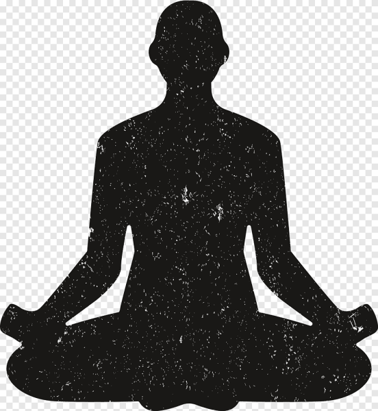 Силуэт медитирующего человека