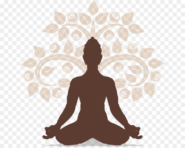 Силуэт человека в позе лотоса