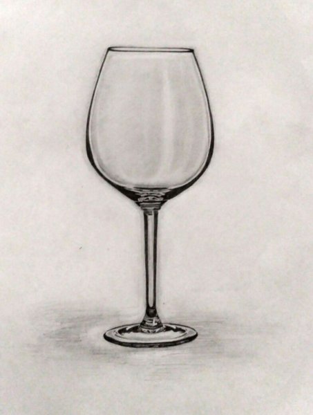 Как рисовать бокал