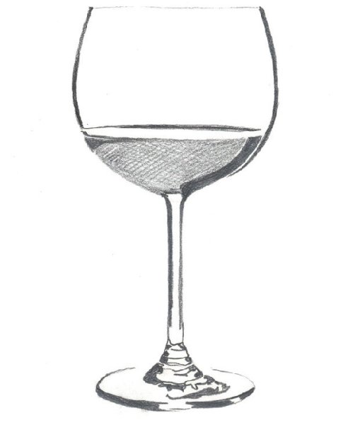 Бокал рисунок карандашом