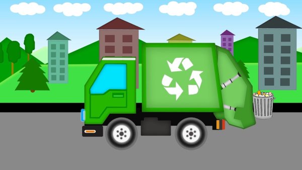Мусоровоз мультяшный