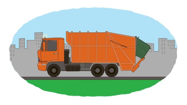 Мусорная машина мультяшная