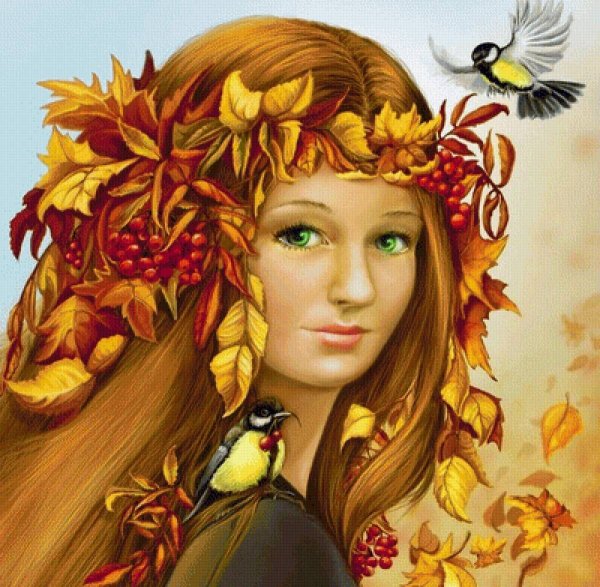 Женщина осень
