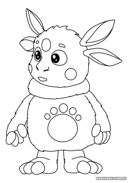 Лунтик раскраска Мила