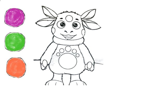 Раскраска Лунтик