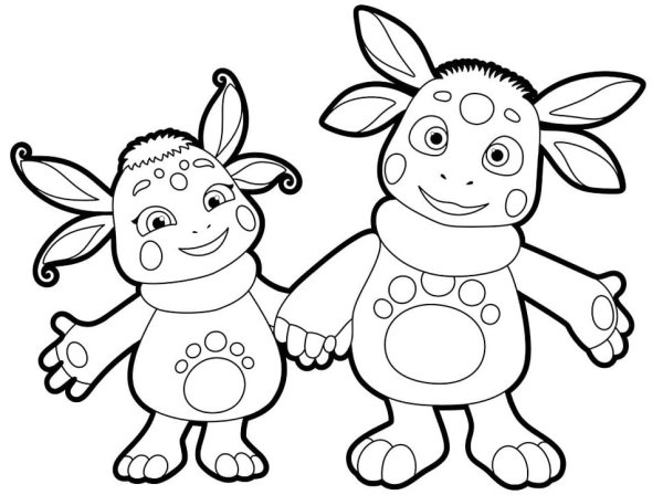 Лунтик Кузя и Пчеленок раскраска