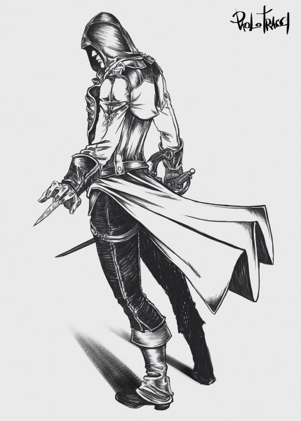 Тату ассасин Блэк флаг