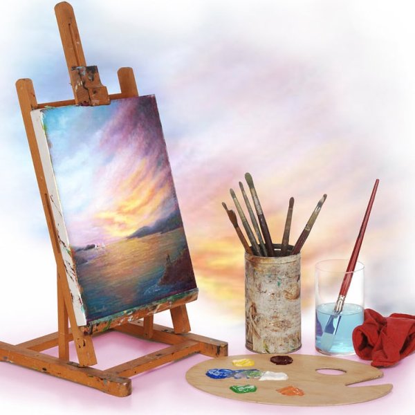 Картина на мольберте