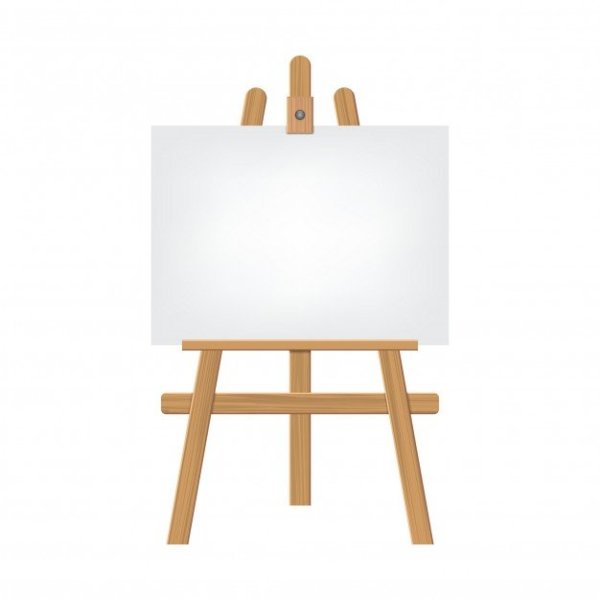 Мольберт на белом фоне