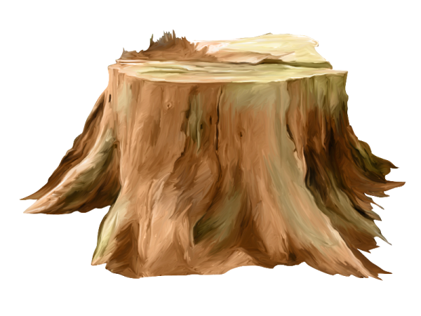 Пень на прозрачном фоне