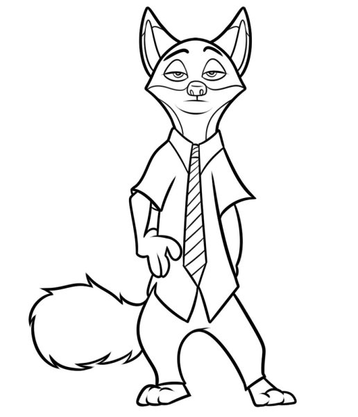 Раскраска Зверополис ник