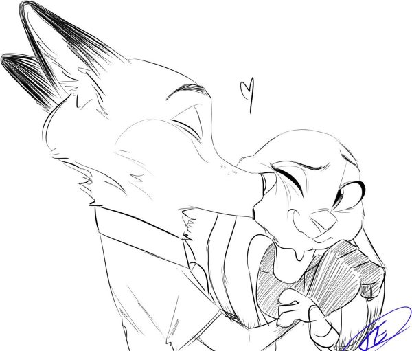 Ник и Джуди рисунки для срисовки