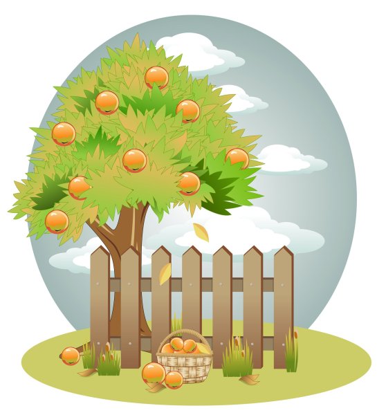 Сад мультяшный