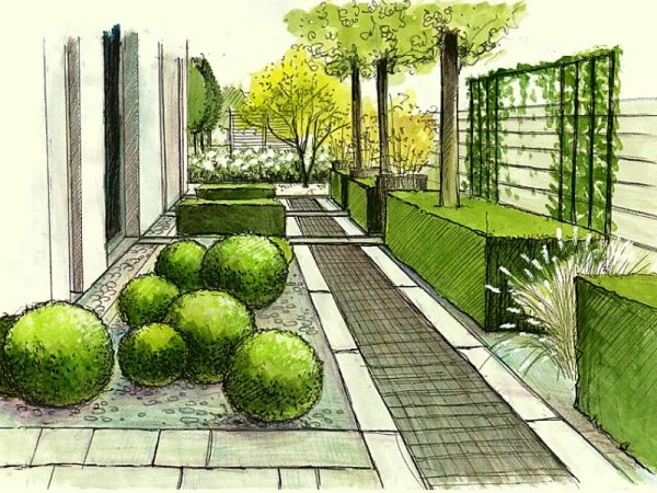 Скетчинг ландшафтный Архитектор