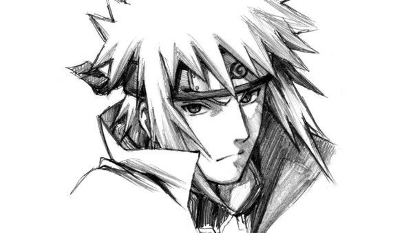 Минато Наруто карандашом