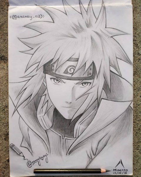 Минато Намикадзе чёрно белый