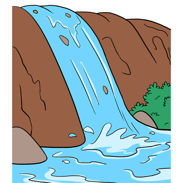 Водопад рисунок